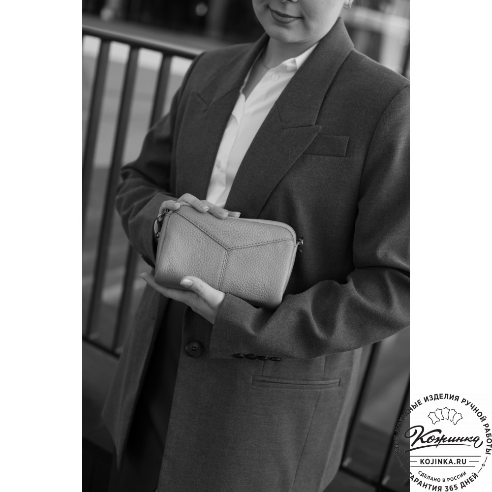 Кожаный клатч "Марта" (светло-коричневый)